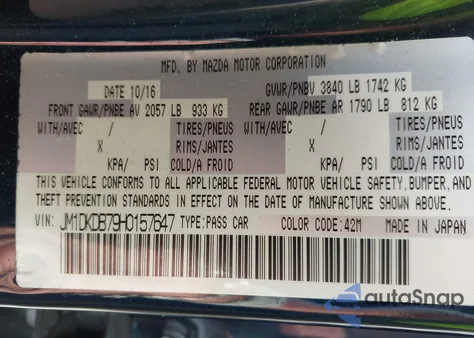 2017 Mazda Cx-3 Sport из США, поврежденный, VIN JM1DKDB79H0157647